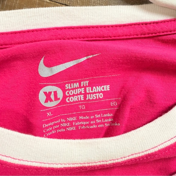 Nike Pink Graphic Tee “Since 4 Ever” Slim Fit Short Sleeve Shirt XL - Picture 4 of 7